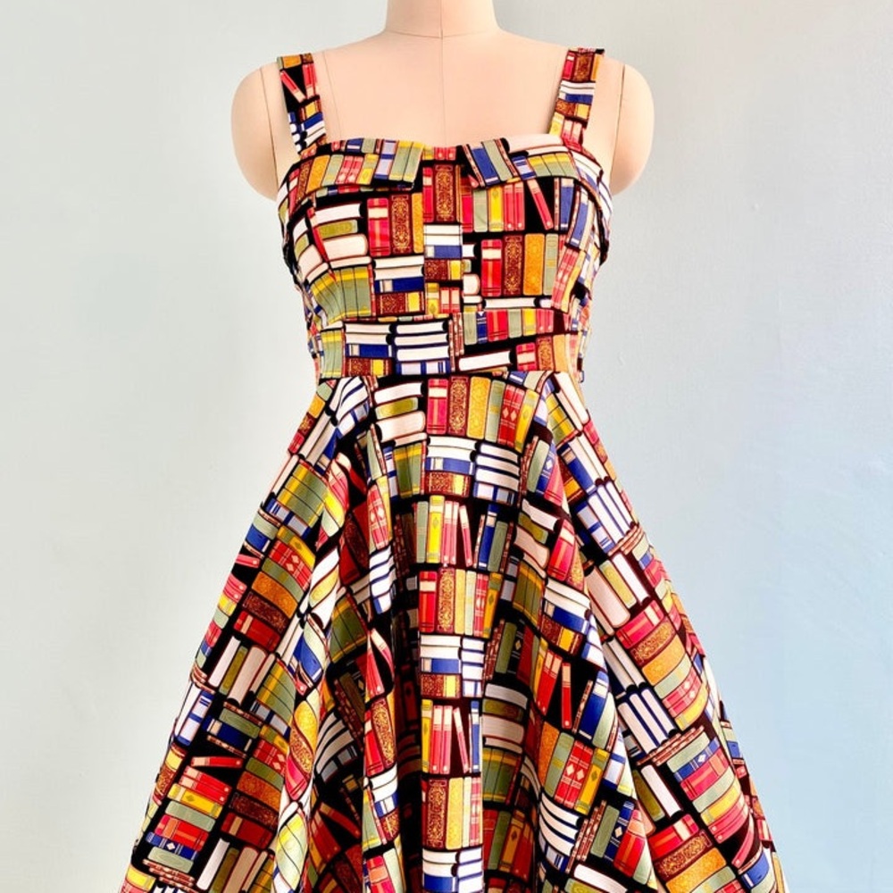 Colorful Book Print Women's Dress